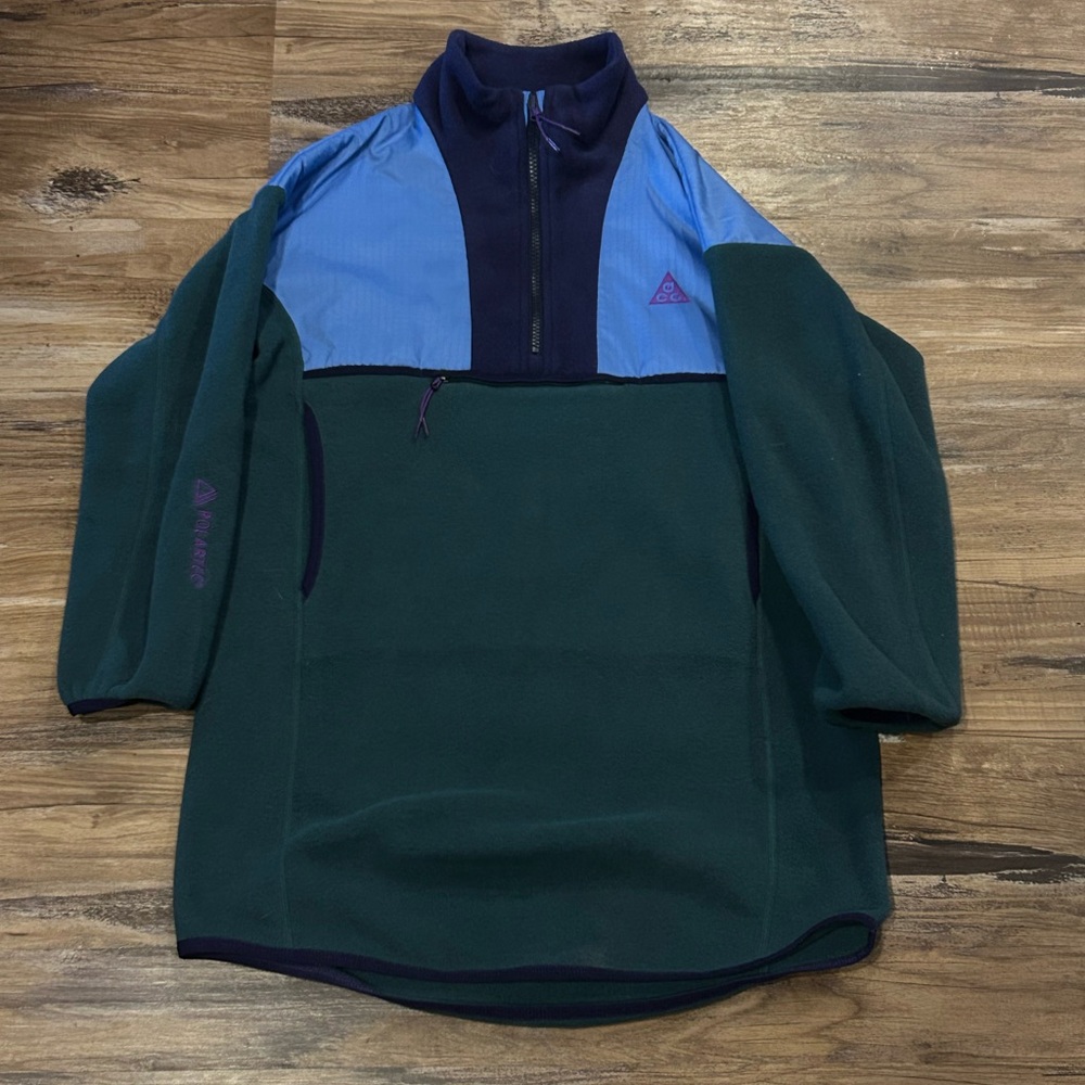 Nike ACG Green, Blue & Navy Fleece Half-Zip Pullover
